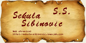 Sekula Sibinović vizit kartica